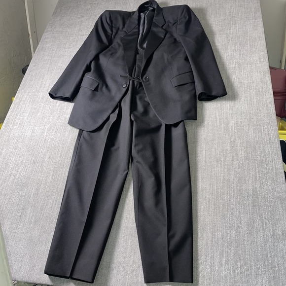 Doni Barassi Other - Doni Barassi 2 Piece Suit Set Mens Black Pleated Single Breasted Formal Business